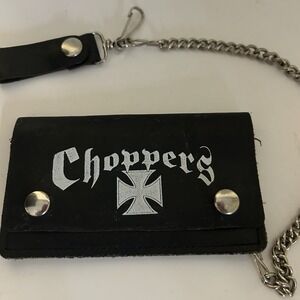 CHOPPERS HOT LEATHERS 6" WALLET WITH CHAIN GUC